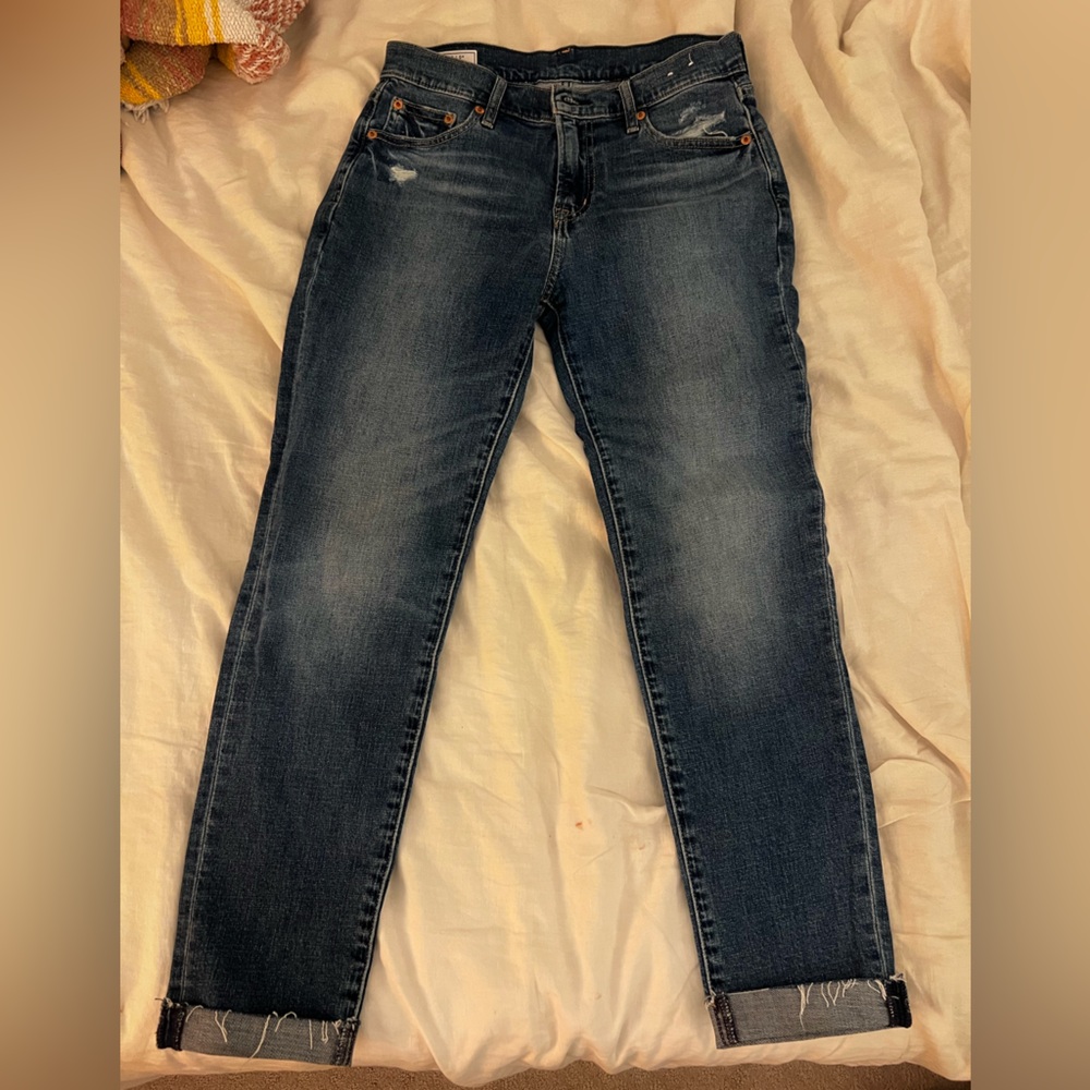 GAP Blue Girlfriend Mid Rise Denim Jeans
